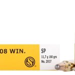Sellier & Bellot Ammunition 308 Winchester 180 Grain Semi-Jacketed Soft Point Box of 20
