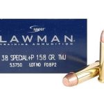 Speer Lawman Ammunition 38 Special +P 158 Grain Total Metal Jacket