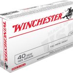 Winchester USA Ammunition 40 S&W 165 Grain Full Metal Jacket Flat Nose