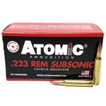 Atomic Ammunition 223 Remington Subsonic 77 Grain Hollow Point Boat Tail Box of 5