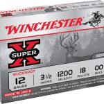 Winchester Super-X Ammunition 12 Gauge 3-1/2" Buffered 00 Buckshot 18 Pellets
