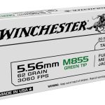 Winchester USA Ammunition 5.56x45mm NATO 62 Grain M855 SS109 Penetrator Full Metal Jacket