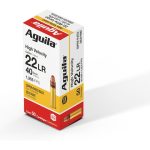 Aguila Super Extra High Velocity Ammunition 22 Long Rifle 40 Grain Plated Lead Round Nose