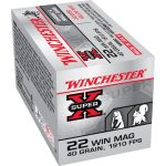 Winchester Super-X Ammunition 22 Winchester Magnum Rimfire (WMR) 40 Grain Jacketed Hollow Point