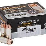 Sig Sauer Elite Performance Ammunition 10mm Auto 180 Grain V-Crown Jacketed Hollow Point Box of 20