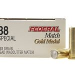 Federal Premium Gold Medal Match Ammunition 38 Special 148 Grain Lead Wadcutter Box of 50