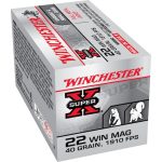 Winchester Super-X Ammunition 22 Winchester Magnum Rimfire (WMR) 40 Grain Full Metal Jacket