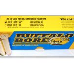 Buffalo Bore Ammunition 45-70 Government 405 Grain Jacketed Flat Nose Low Recoil Standard Pressure Full Power Box of 20