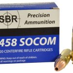 SBR Ammunition 458 SOCOM 300 Grain Barnes TSX Hollow Point Lead-Free Box of 20