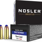 Nosler Defense Ammunition 9mm Luger +P 124 Grain Bonded Tipped Box of 20