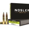 Nosler ammunition boxes and bullets