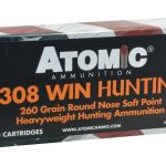 Atomic Hunting Ammunition 308 Winchester 260 Grain Expanding Round Nose Soft Point Box of 20