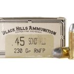 Black Hills Cowboy Action Ammunition 45 S&W Schofield 230 Grain Lead Flat Nose Box of 50