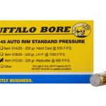 Buffalo Bore Ammunition 45 Auto Rim (Not ACP) 225 Grain Hard Cast Lead Wadcutter Box of 20