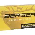 Berger Match Grade Ammunition 338 Lapua Magnum 250 Grain Elite Hunter Hollow Point Box of 20