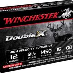 Winchester Double X Ammunition 12 Gauge 3-1/2" Buffered 00 Copper Plated Buckshot 15 Pellets