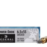 Federal Power-Shok Ammunition 6.5x55mm Swedish Mauser 140 Grain Soft Point Moly Box of 20