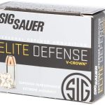 Sig Sauer Elite Defence Ammunition 9mm Luger 147 Grain V-Crown Jacketed Hollow Point Box of 20