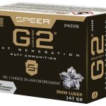 Speer Gold Dot G2 Ammunition 9mm Luger 147 Grain Jacketed Hollow Point