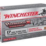 Winchester Varmint X Ammunition 17 Winchester Super Magnum 15 Grain Polymer Tip Lead-Free