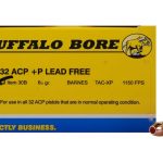 Buffalo Bore Ammunition 32 ACP +P 60 Grain Barnes TAC-XP Hollow Point Lead-Free Box of 20