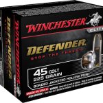 Winchester Defender Ammunition 45 Colt (Long Colt) 225 Grain Bonded Jacketed Hollow Point