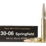 Black Hills Gold Ammunition 30-06 Springfield 168 Grain Hornady Match Hollow Point Boat Tail Box of 20