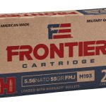 Frontier Cartridge Military Grade Ammunition 5.56x45mm NATO XM193 55 Grain Hornady Full Metal Jacket Boat Tail