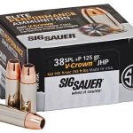 Sig Sauer Elite Performance Ammunition 38 Special +P 125 Grain V-Crown Jacketed Hollow Point Box of 20