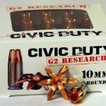 G2 Research Civic Duty Ammunition 10mm Auto 122 Grain Expanding Solid Copper Lead-Free Box of 20