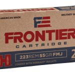 Frontier Cartridge Military Grade Ammunition 223 Remington 55 Grain Hornady Full Metal Jacket Boat Tail