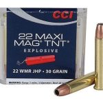 CCI Maxi-Mag Ammunition 22 Winchester Magnum Rimfire (WMR) 30 Grain Speer TNT Jacketed Hollow Point