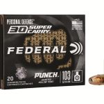 Federal Premium Personal Defense Punch Ammunition 30 Super Carry 103 Grain HST Jacketed Hollow Point Box of 20