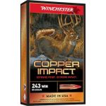 Winchester Copper Impact Ammunition 243 Winchester 85 Grain Copper Extreme Point Polymer Tip Lead-Free Box of 20