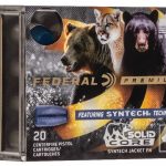 Federal Syntech Solid Core Ammunition 10mm Auto 200 Grain Total Synthetic Jacket Hard Cast Flat Nose Box of 20