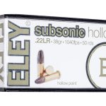 Eley Subsonic Hollow Ammunition 22 Long Rifle 38 Grain Lead Hollow Point