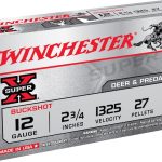 Winchester Super-X Ammunition 12 Gauge 2-3/4" Buffered #4 Buckshot 27 Pellets