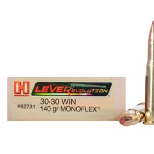 Hornady LEVERevolution Ammunition 30-30 Winchester 140 Grain MonoFlex Polymer Tip Lead Free Box of 20 837062 300x300