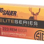 Sig Sauer Elite Performance Hunting HT Ammunition 223 Remington 60 Grain Solid Copper Expanding Lead-Free Box of 20