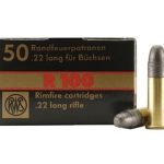 RWS R-100 Ammunition 22 Long Rifle 40 Grain Lead Round Nose