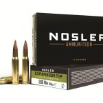 Nosler ammunition boxes and bullets