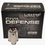 Liberty Civil Defense Ammunition 40 S&W 60 Grain Fragmenting Hollow Point Lead-Free Box of 20