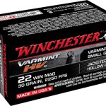 Winchester Supreme Ammunition 22 Winchester Magnum Rimfire (WMR) 30 Grain Jacketed Hollow Point