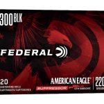 Federal American Eagle Suppressor Ammunition 300 AAC Blackout Subsonic 220 Grain Open Tip Match