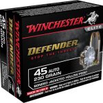 Winchester Defender Ammunition 45 ACP 230 Grain Bonded Jacketed Hollow Point Box of 20