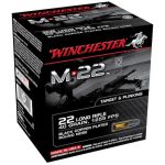Winchester M-22 Ammunition 22 Long Rifle 40 Grain Black Plated Lead Round Nose