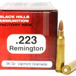 Black Hills Ammunition 223 Remington 36 Grain Barnes Varmint Grenade Hollow Point Flat Base Lead-Free Box of 50