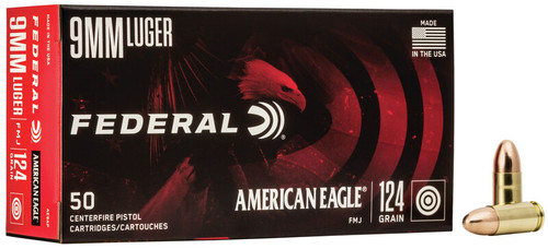 Federal-American-Eagle-Ammunition-9mm-Luger-124-Grain-Total-Metal-Jacket Federal American Eagle Ammunition 9mm Luger 124 Grain Total Metal Jacket