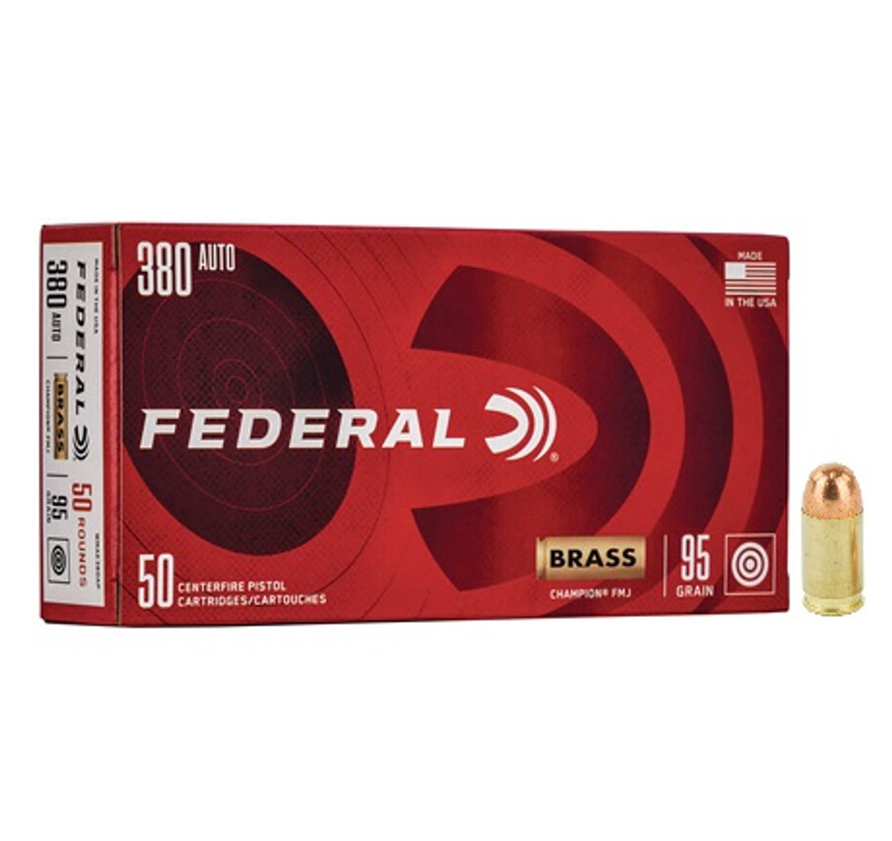 Federal-Champion-Ammunition-380-ACP-95-Grain-Full-Metal-Jacket Federal Champion Ammunition 380 ACP 95 Grain Full Metal Jacket