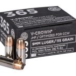 Sig Sauer 365 Elite Performance Ammunition 9mm Luger 115 Grain V-Crown Jacketed Hollow Point Box of 20